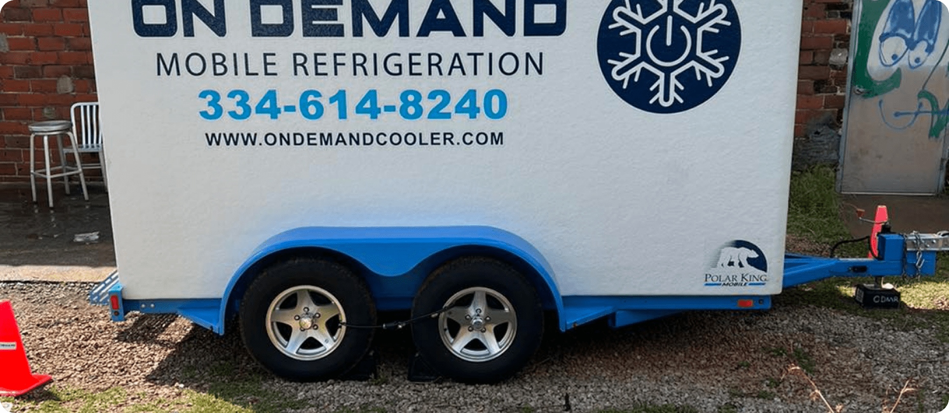 On Demand mobile refrigeration service trailer